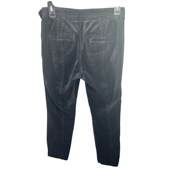Anthropologie Black The Essential Slim Velvet Straight Pants US 0 UK 4 EU 32 - Picture 5 of 16